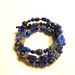Lapis lazuli memory wire bracelet